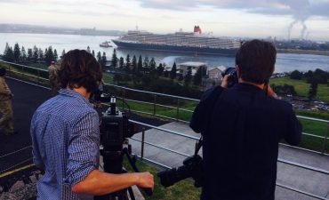 Queen Elizabeth arrives in Newcastle for her maiden voyage