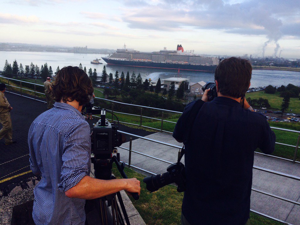 Queen Elizabeth arrives in Newcastle for her maiden voyage