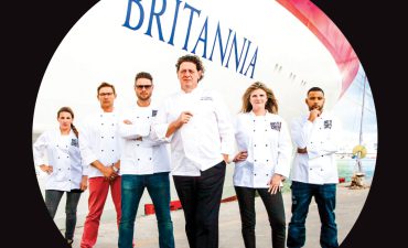 Marco Pierre-White and contestants of Battlechefs, filmed aboard P&O's Britannia