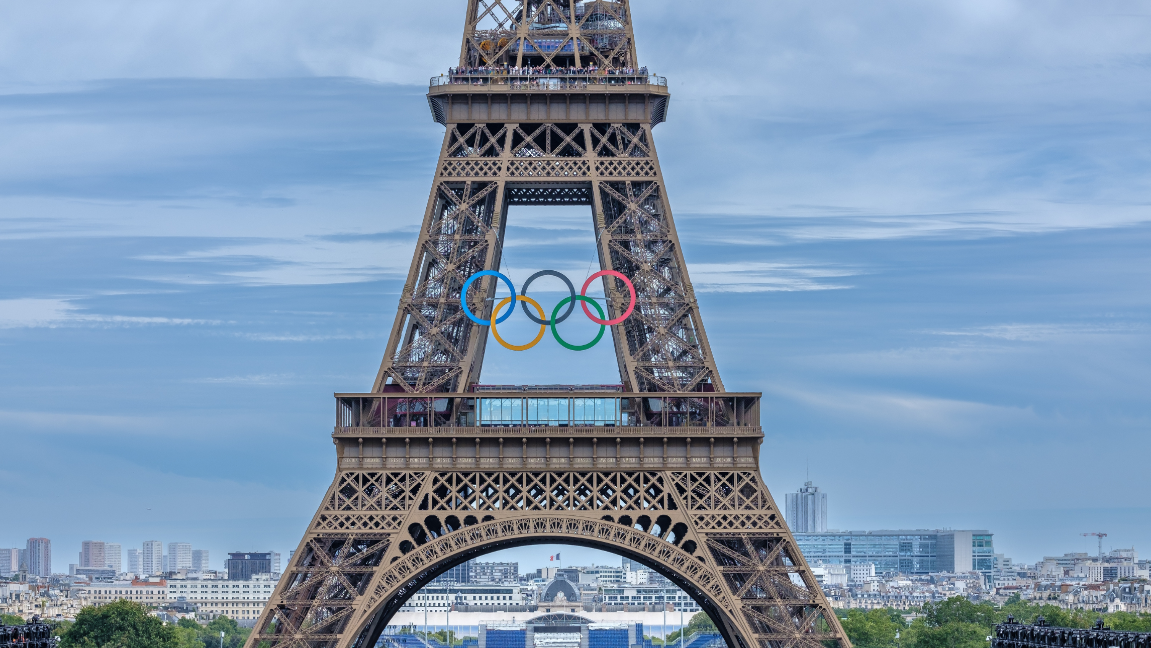 Paris France Eiffel Tower during the Olympics