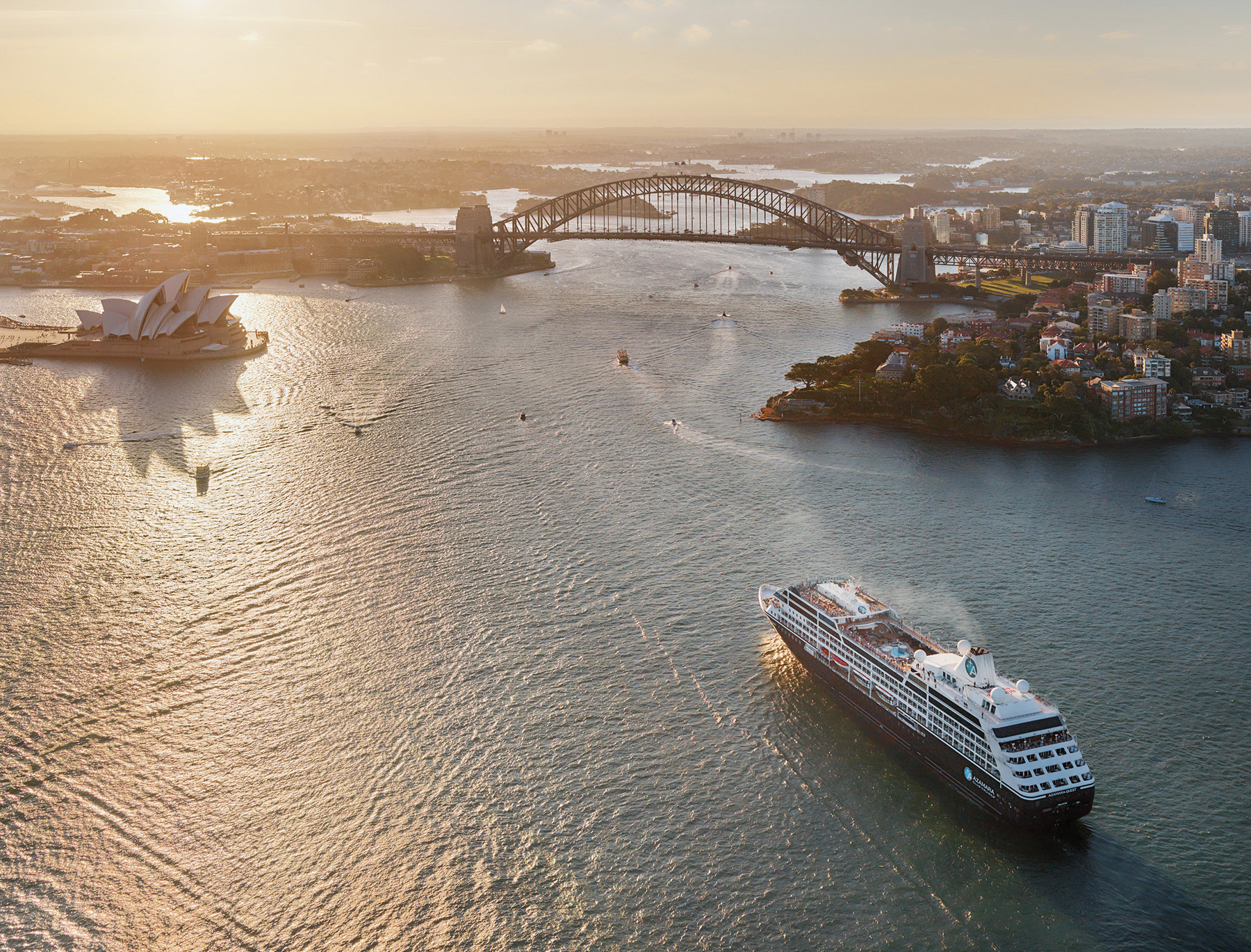 Azamara Journey cruises into Sydney Harbour