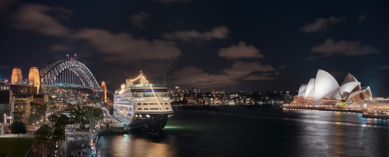 Azamara Journey in Sydney at night