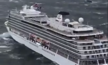 Viking Sky in rough waters off Norway during the 2019 storm