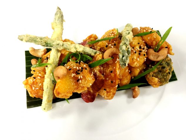 Sweet and sour vegetables with tofu