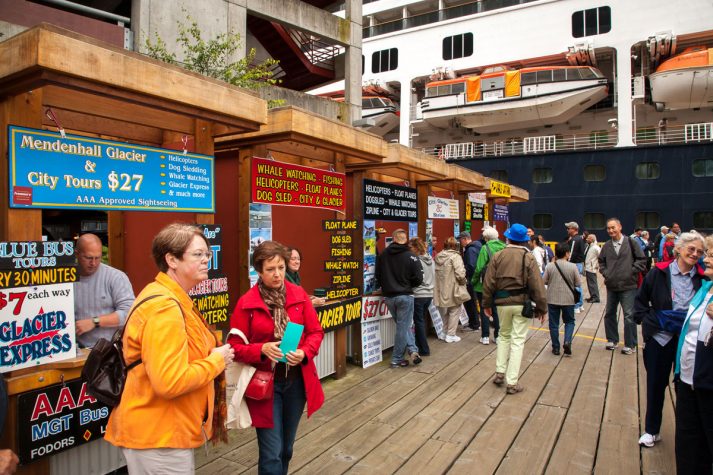 Tourists in Juneau, Alaska