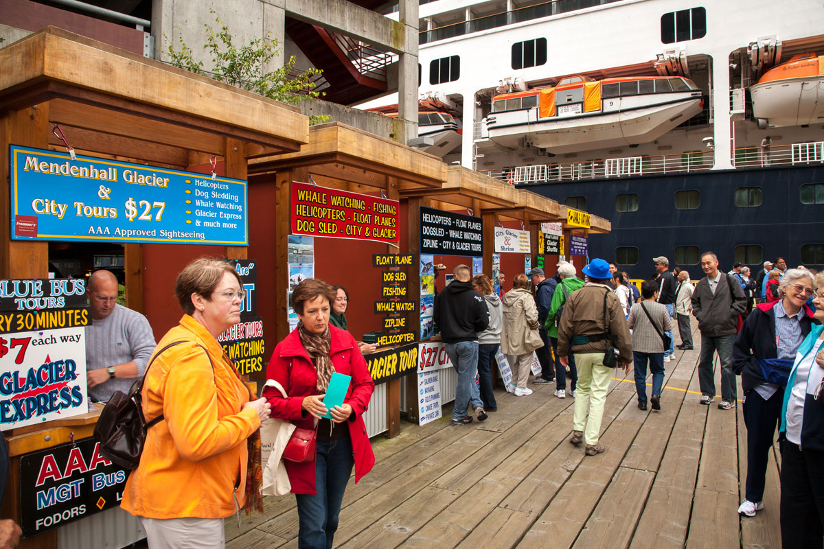 Tourists in Juneau, Alaska