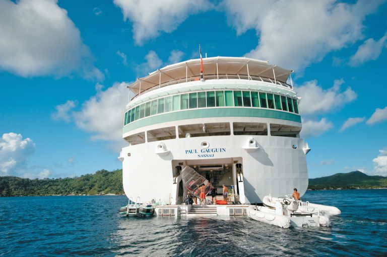 The onboard watersports marina, Paul Gauguin