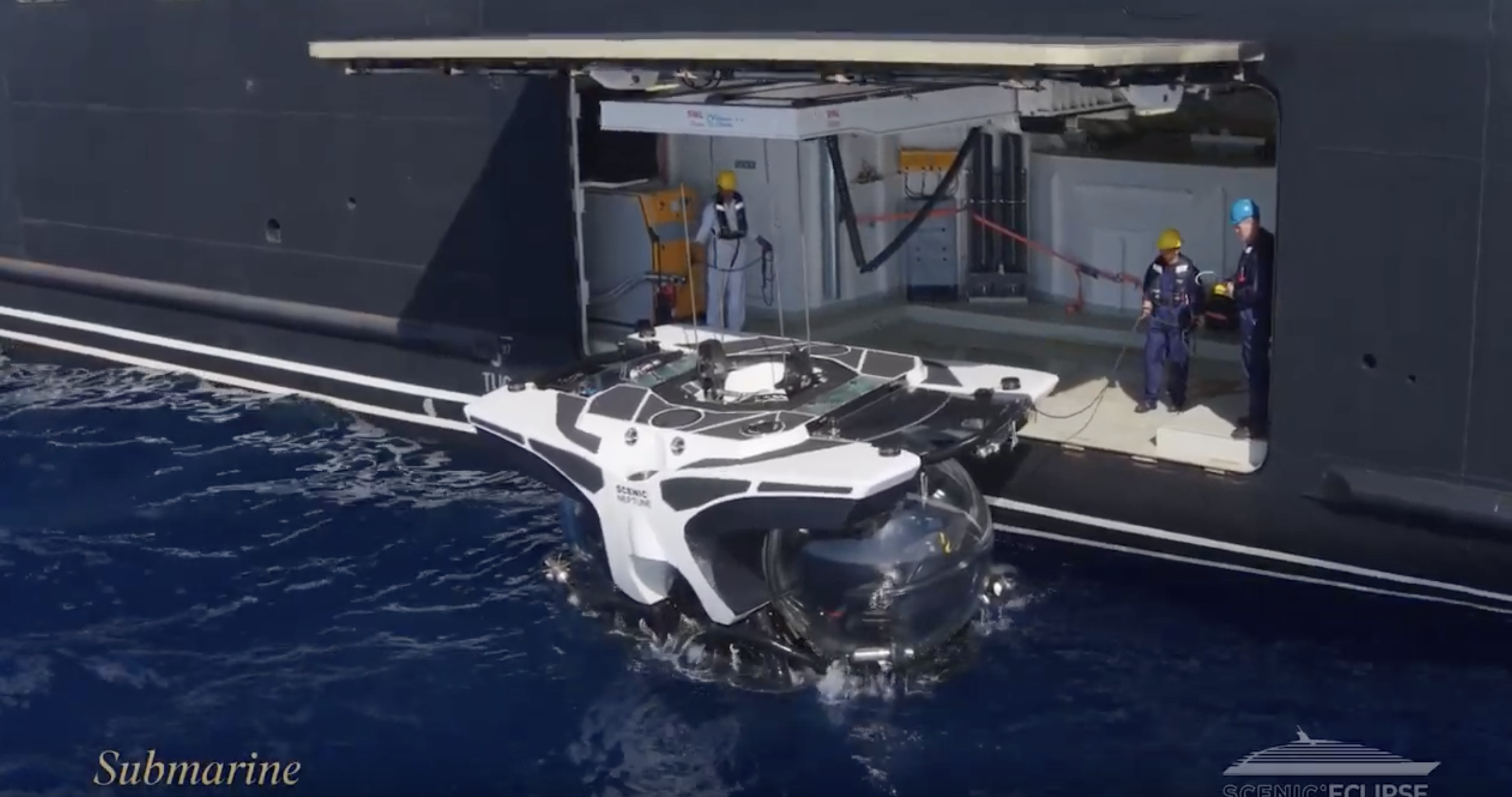 The submarine on the Scenic Eclipse
