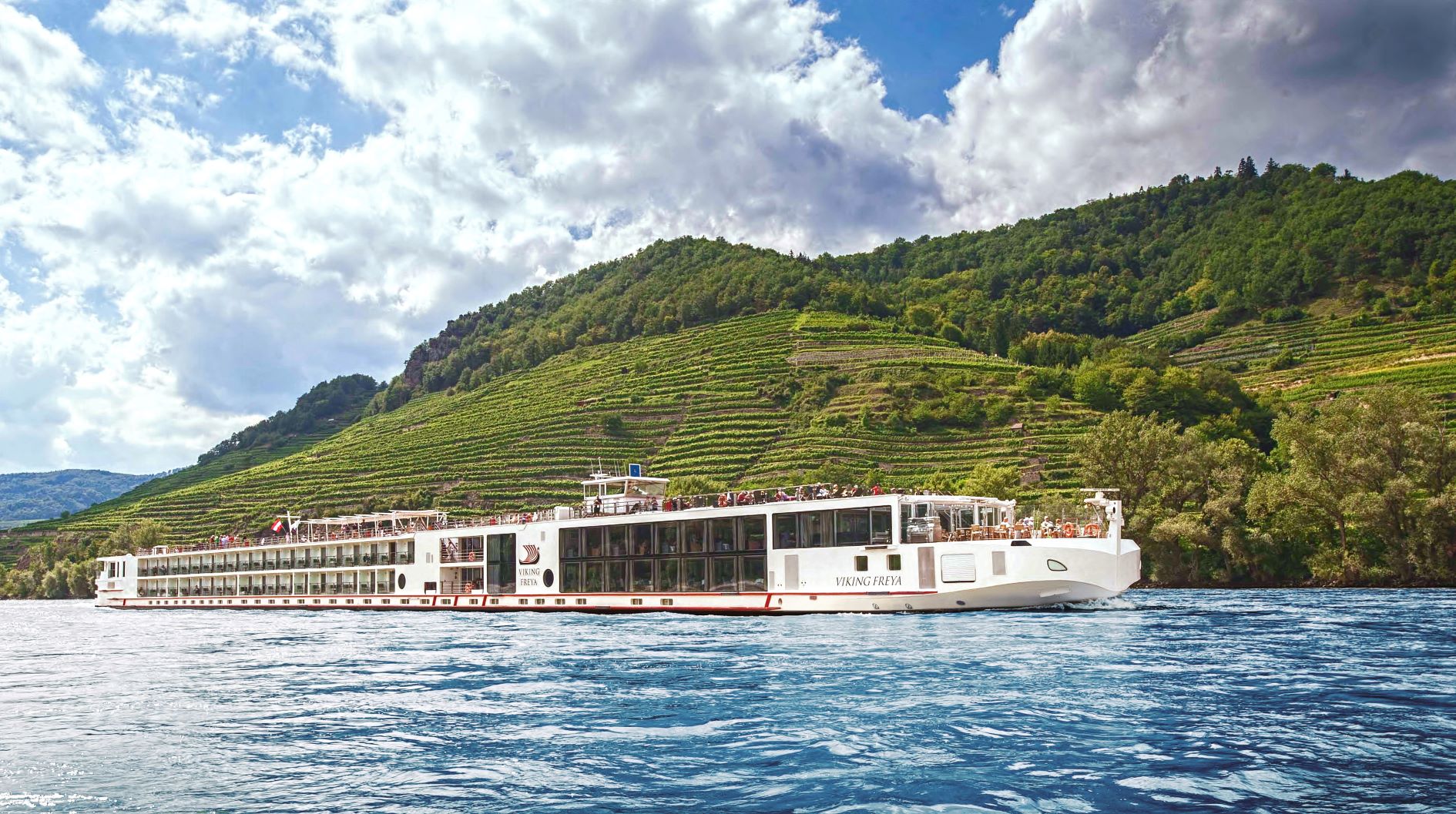 Viking Longship Freya Rhine vineyards