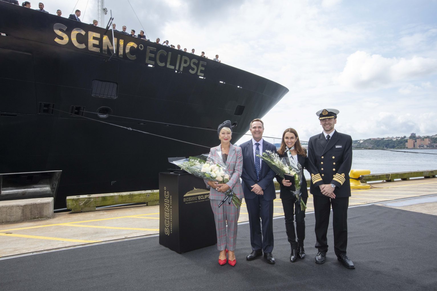 Dame Helen Mirren at the Scenic Eclipse christening