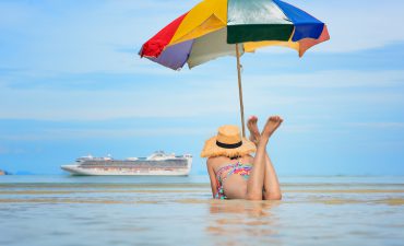 Happy cruise passenger