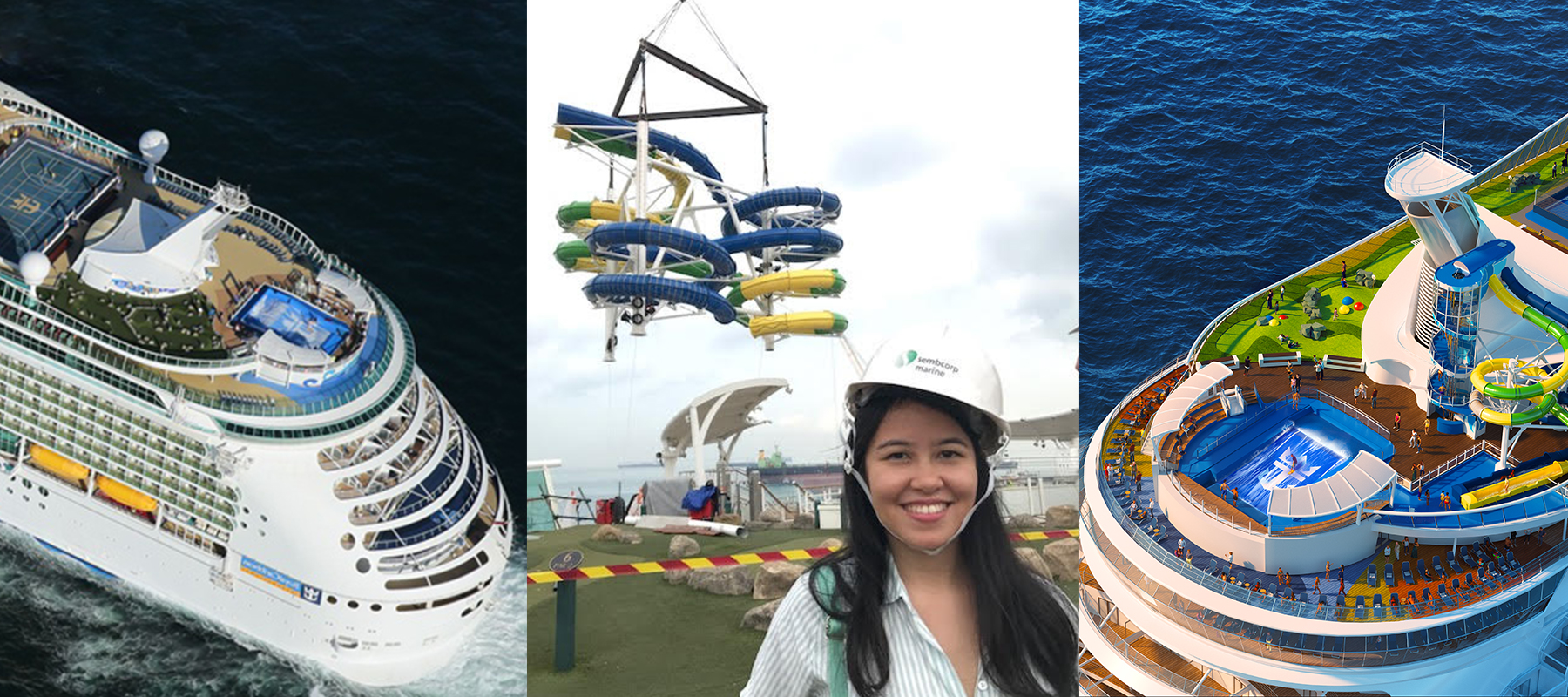 Voyager of the Seas before after and during refurbishment