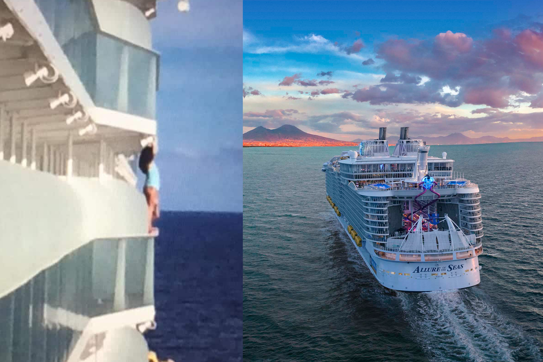 Woman standing outside her balcony on Allure of the Seas