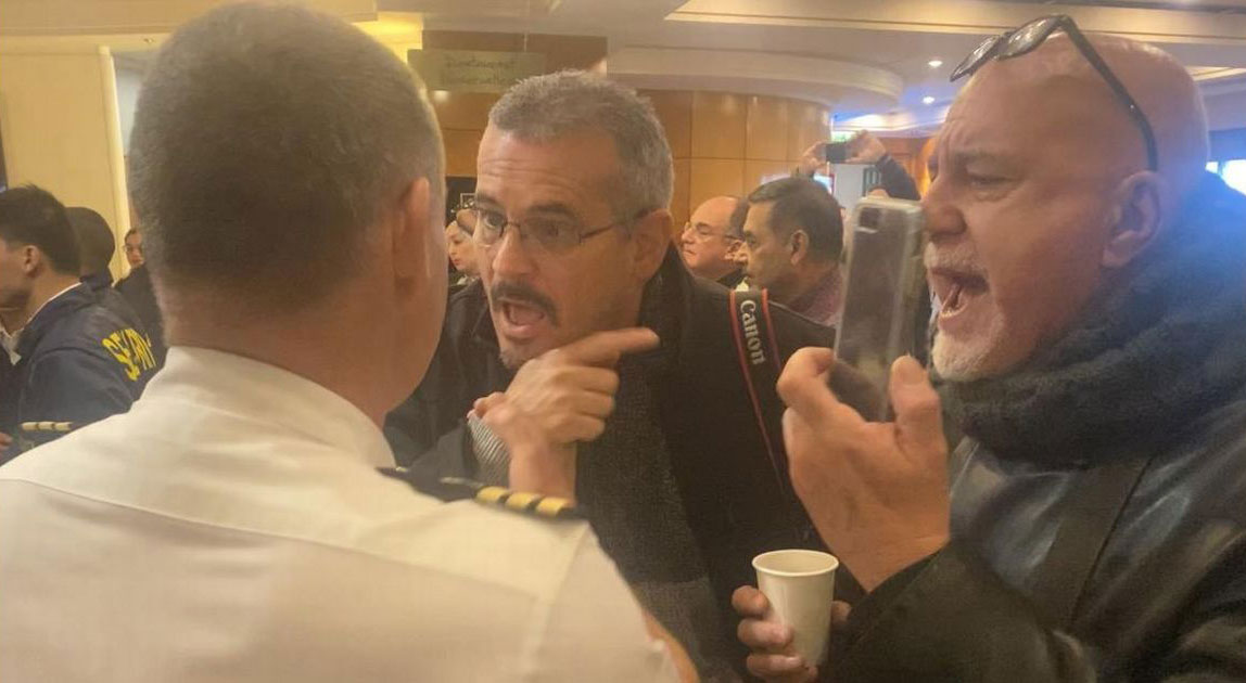 Cruise passenger mutiny
