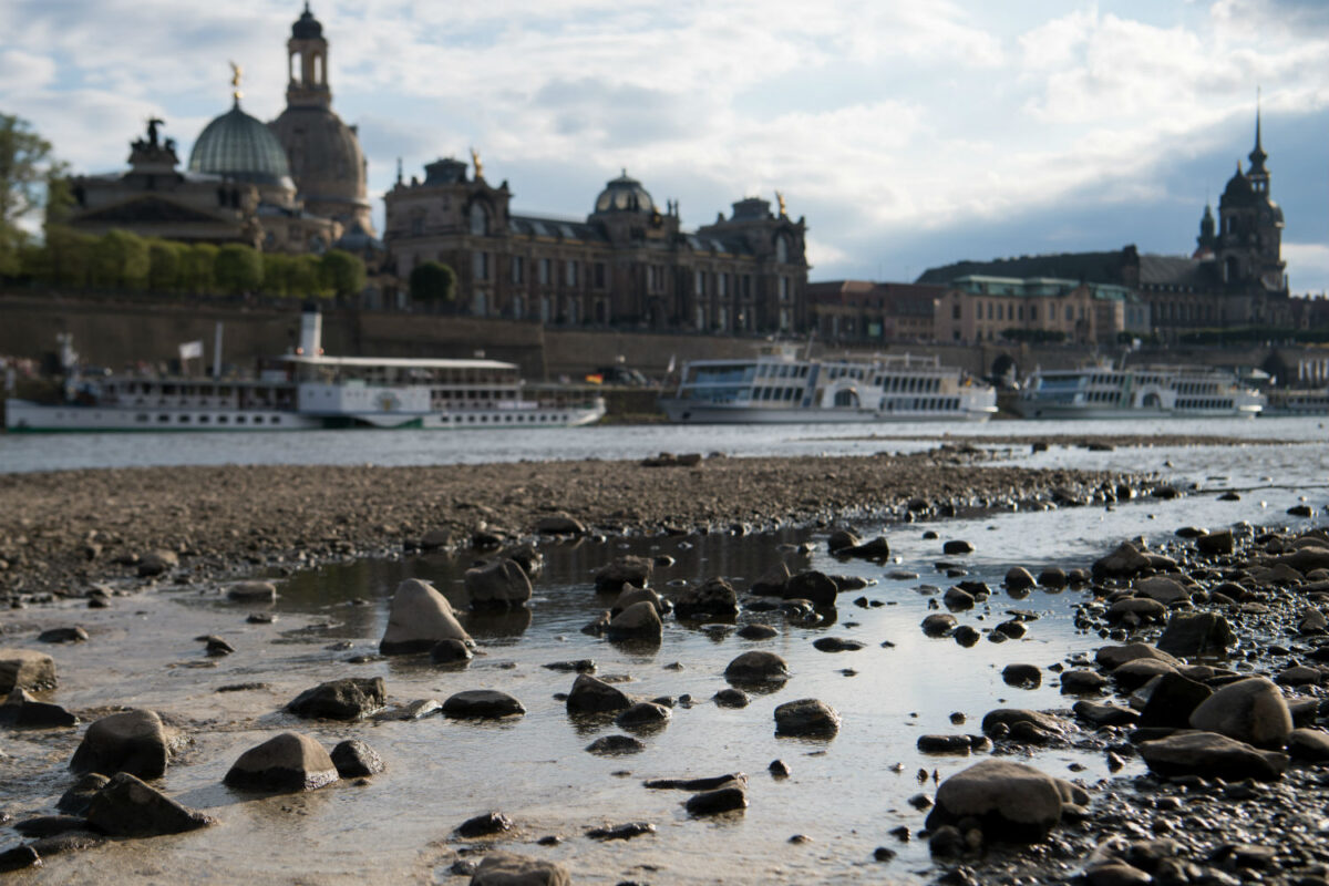 dry ocean, showing stones
