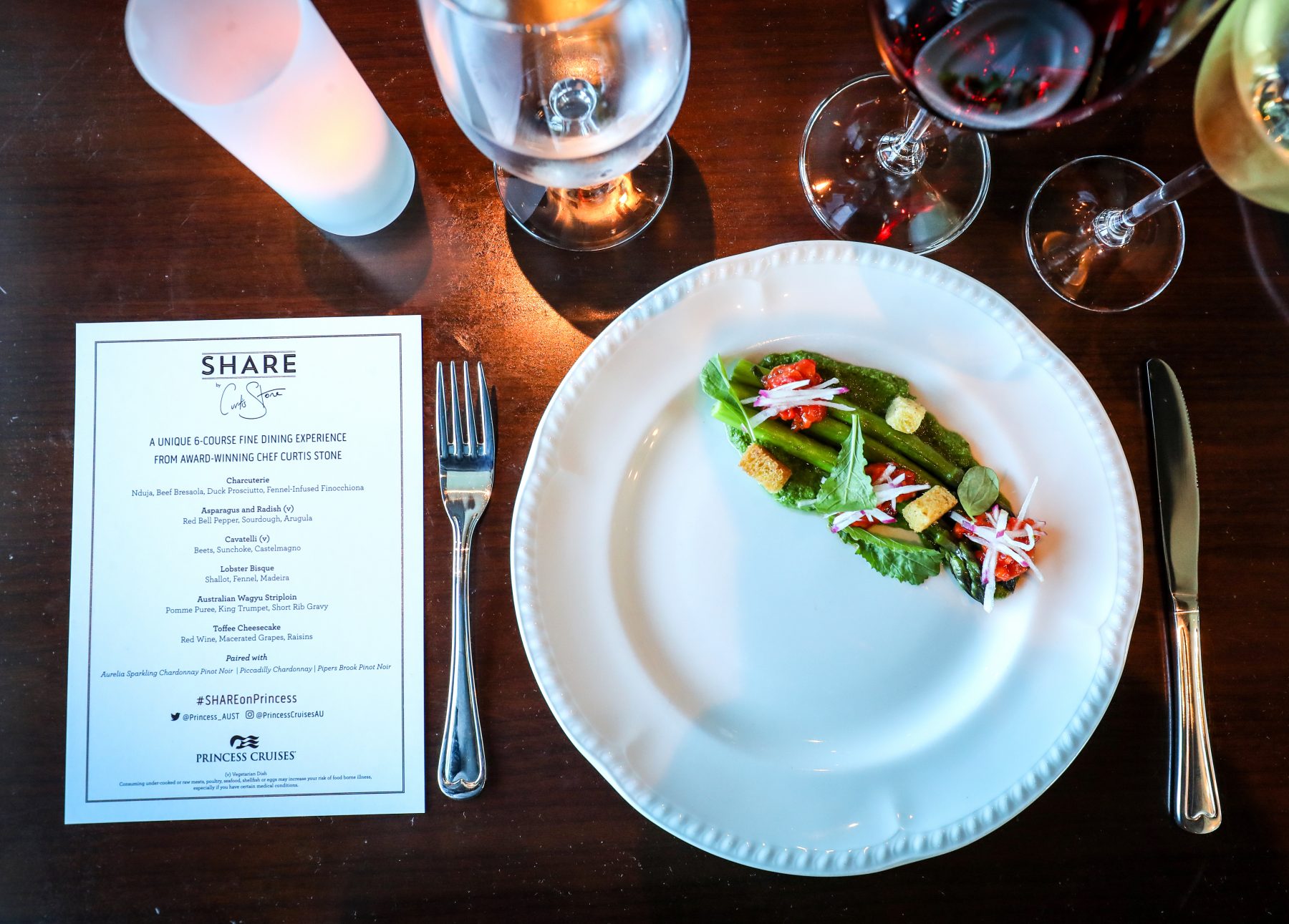 Get a $125 six course Curtis Stone meal for just $39 on Ruby Princess