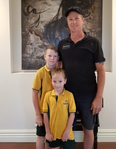 Travis Ledger and his kids Tom and Ivy