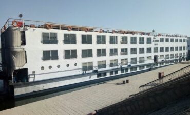 Cruise ship parked on a dock
