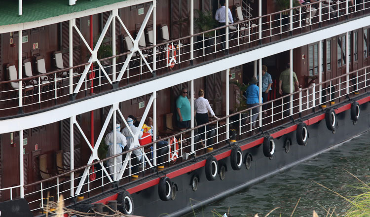 Close up of a cruise ship