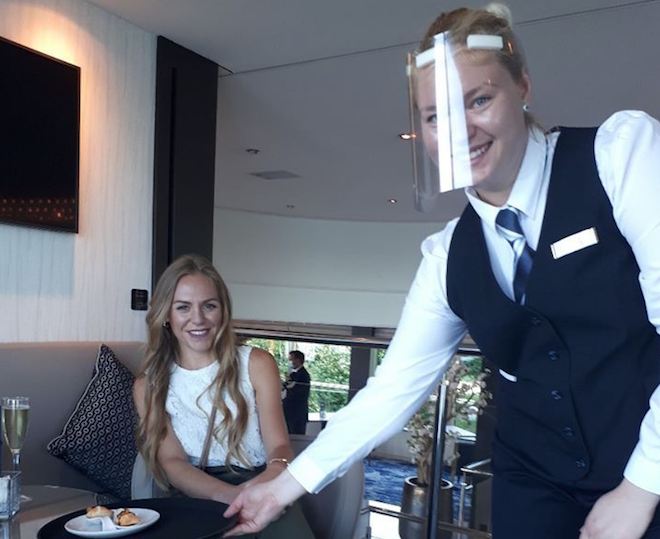river cruise service staff and guest