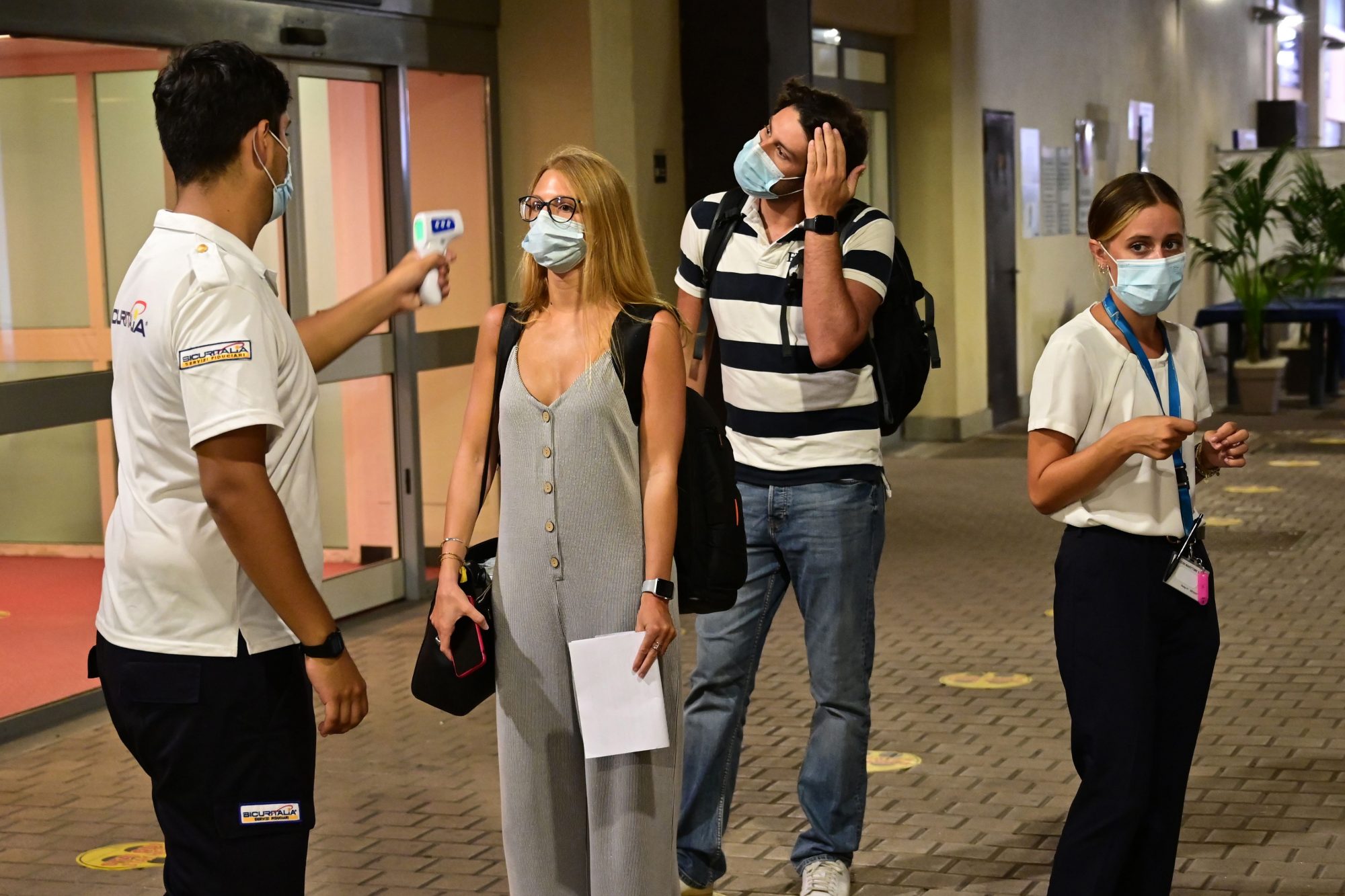 Passengers getting tested before boarding MSC