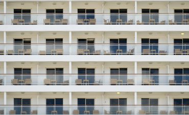 Apartments with balconies separated from each other