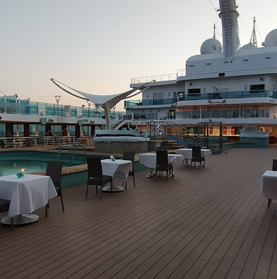 Sky Princess wine and cheese night crew activity