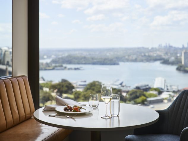 Four Seasons Hotel Sydney Lounge 32 canapes and wine walsh bay landscape