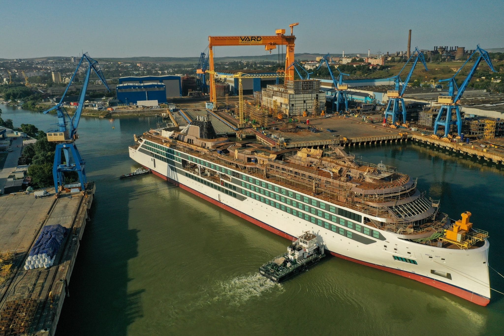Viking floats out its second expedition ship bound for the Arctic and Antarctica