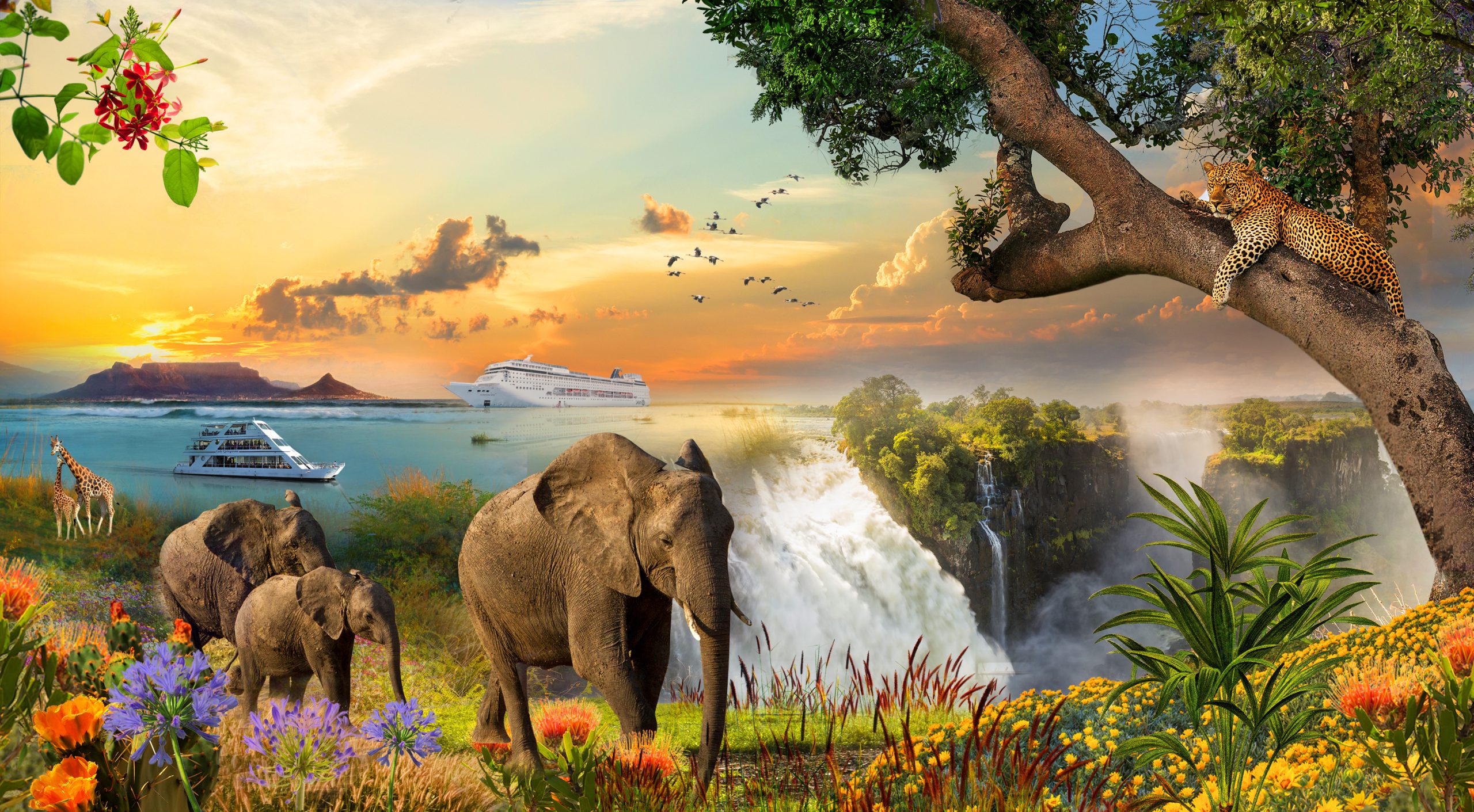 Go on a game safari and epic cruise from South Africa to Venice from $256 per night per person