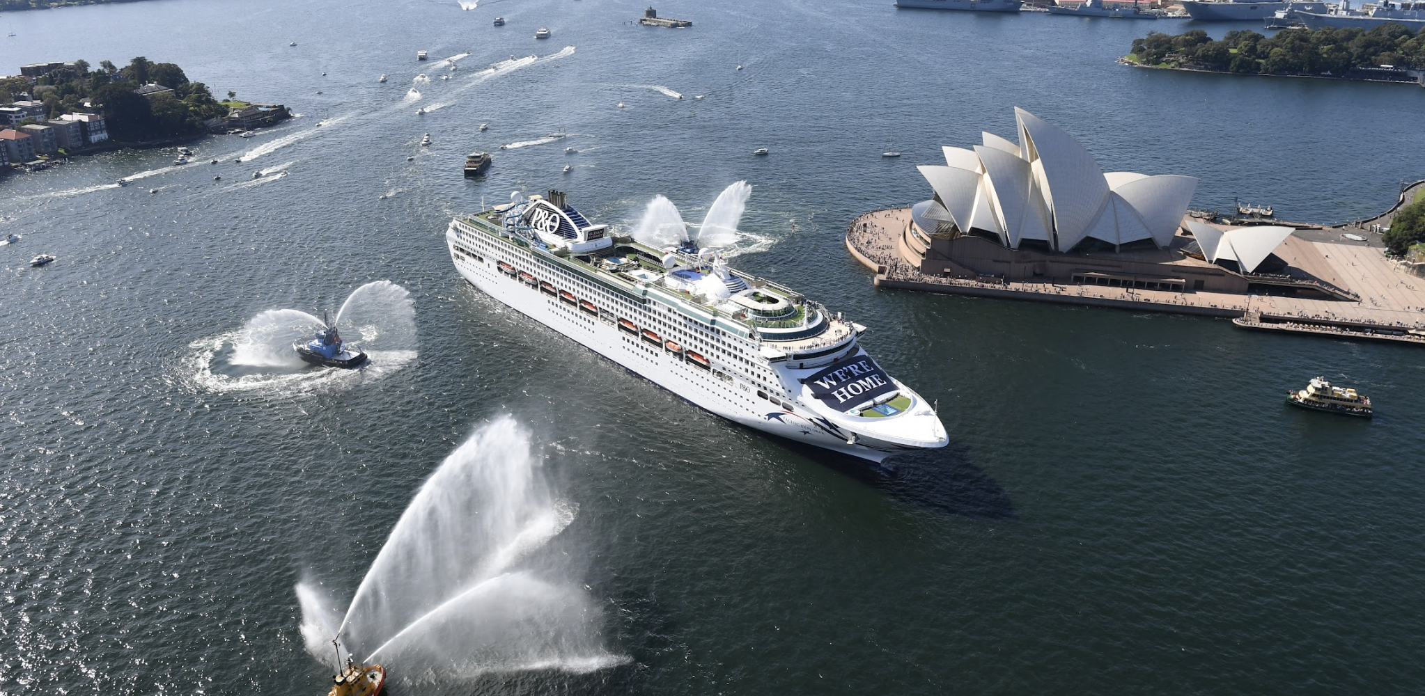 Pacific Explorer leads triumphant cruise ship return to Sydney...and Australia