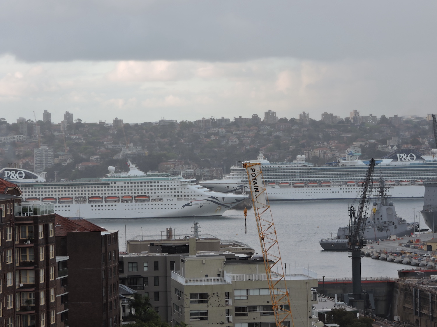 Rare moments when P&O Australia ships meet on the sea.