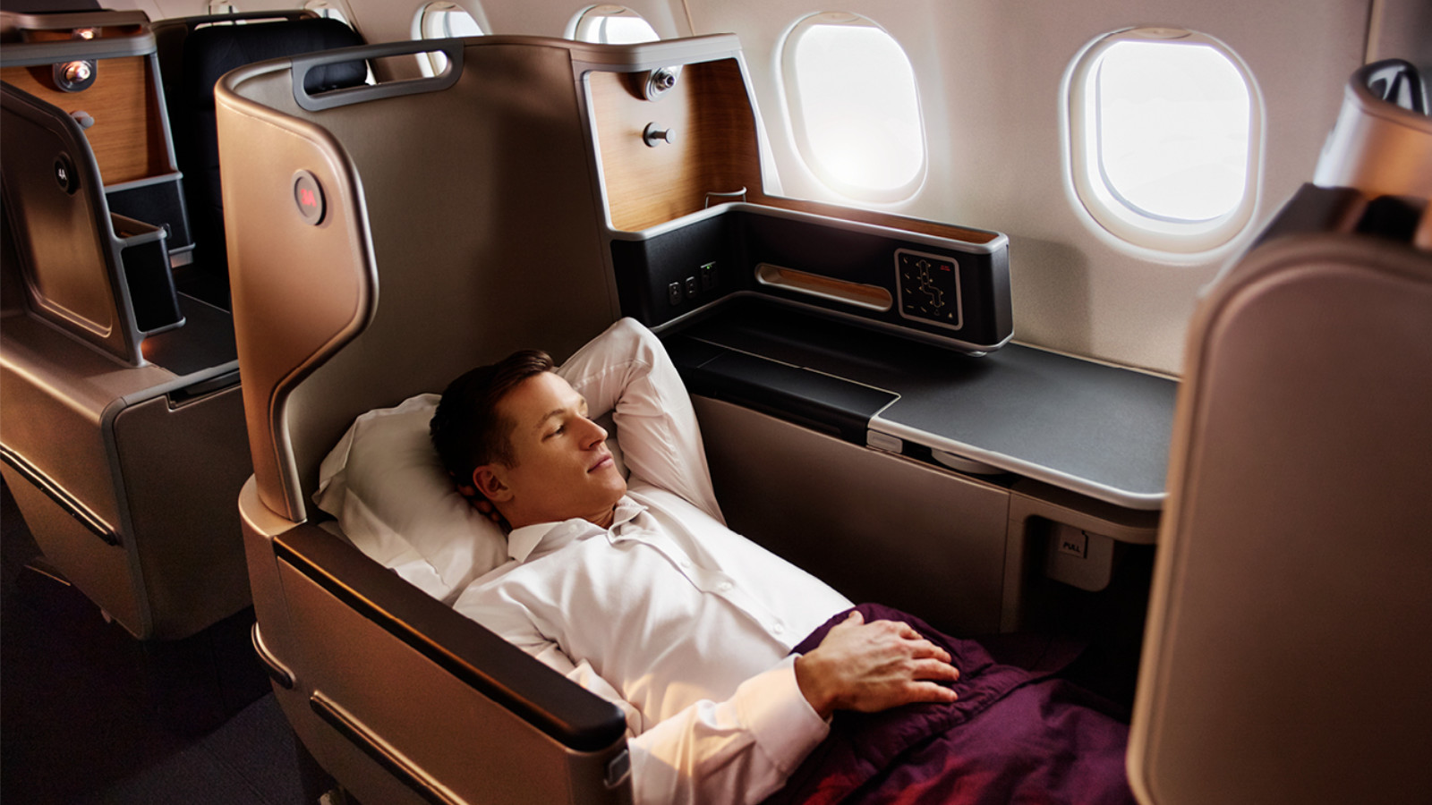 Qantas business class bed