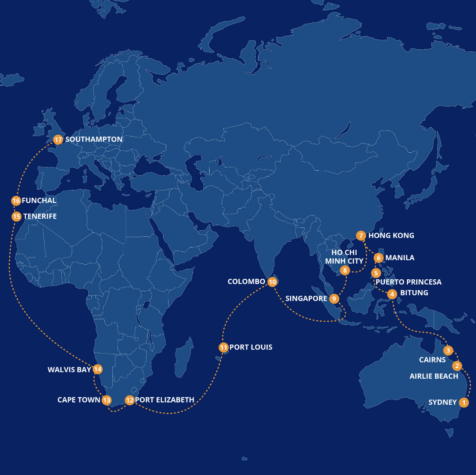 Imagine Holidays Cunard itinerary