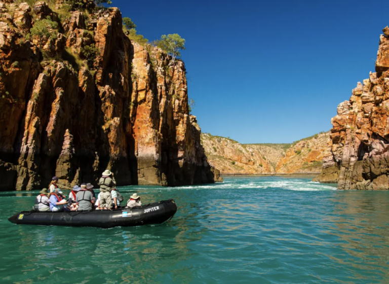 A group of people on a water rafting