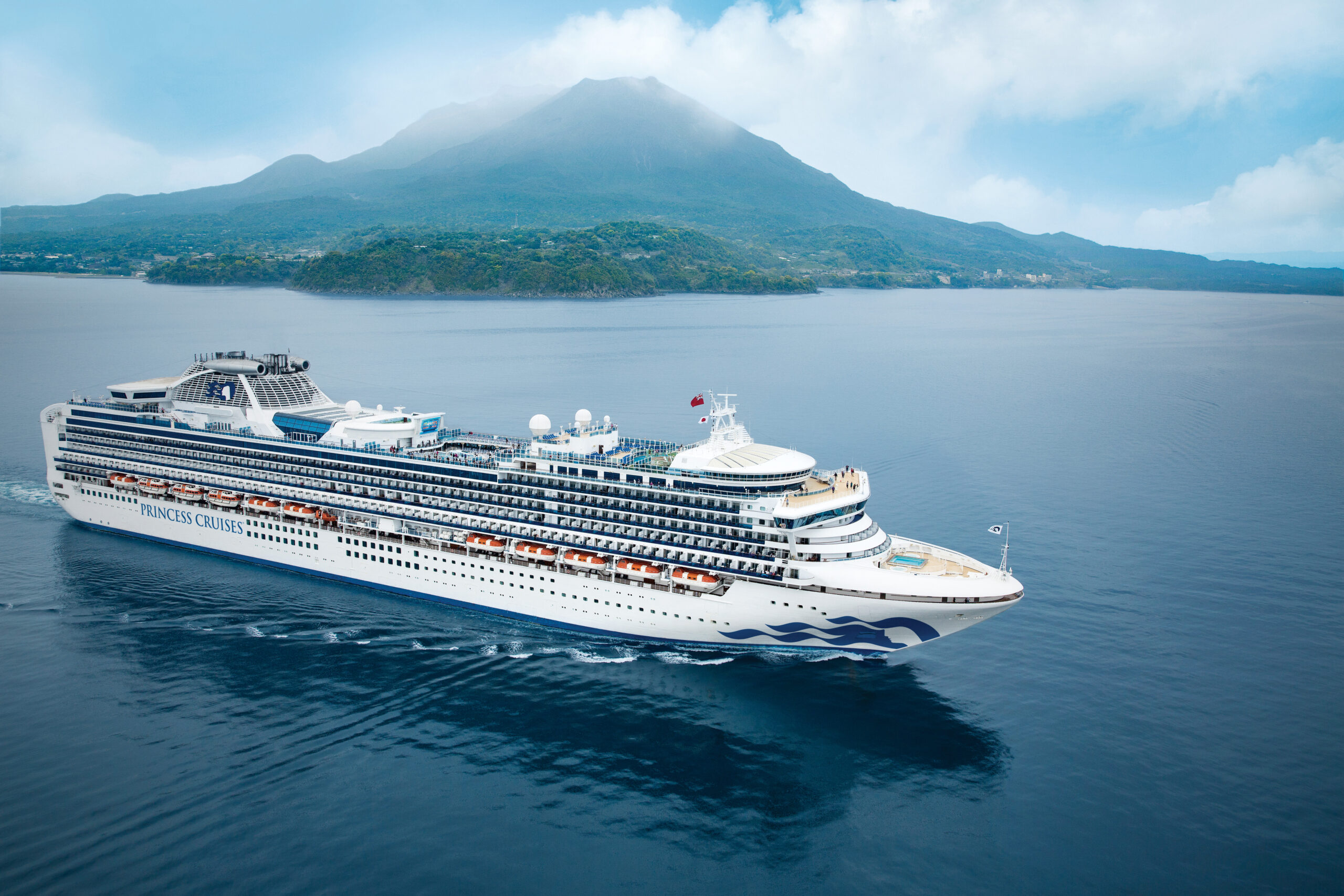 Diamond Princess sailing in Kagoshima