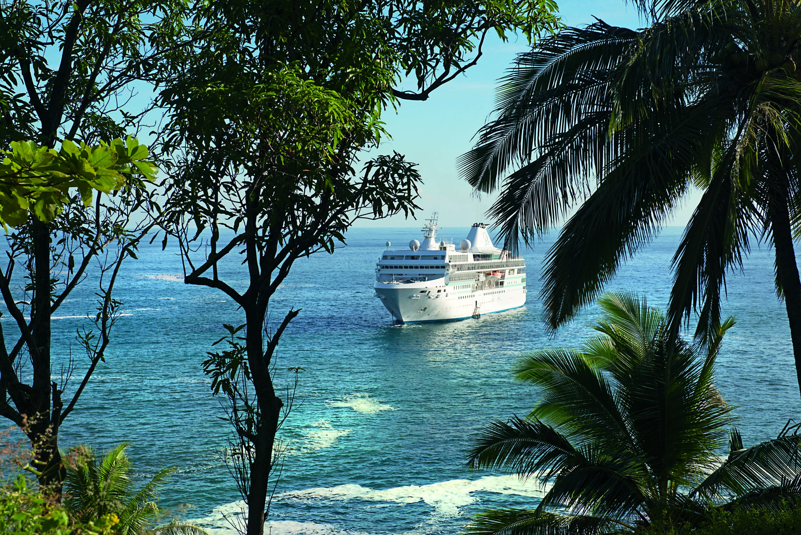 The Gauguina anchors just off of the village of Omoa on Fatu Hiva, Marquesas Islands.
