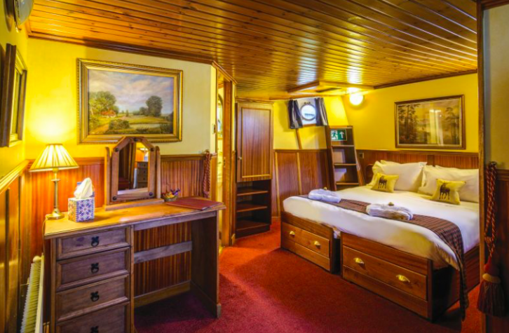 A luxury-appointed cabin