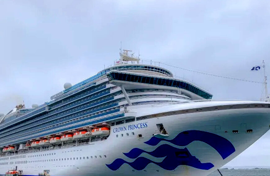 Crown Princess as she sets sail on Australian waters.