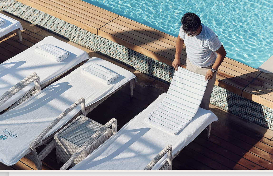 Pool deck on Crystal Serenity.