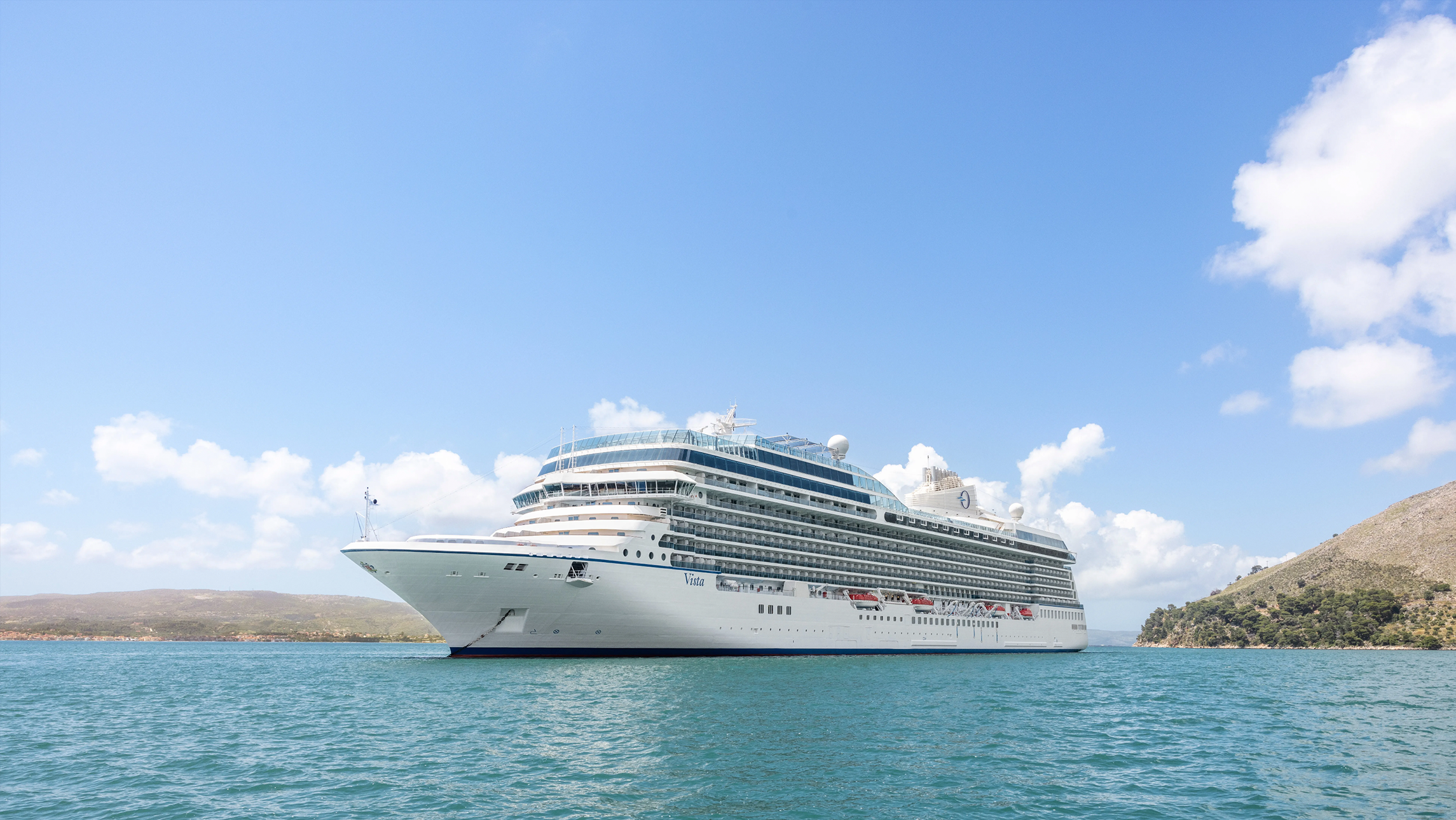 The Oceania ship on the water