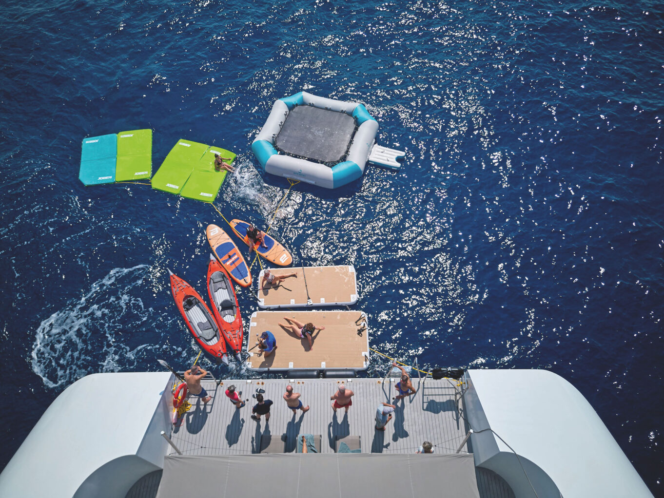People using the innovative Marina Platform off the back of Emerald Sakara