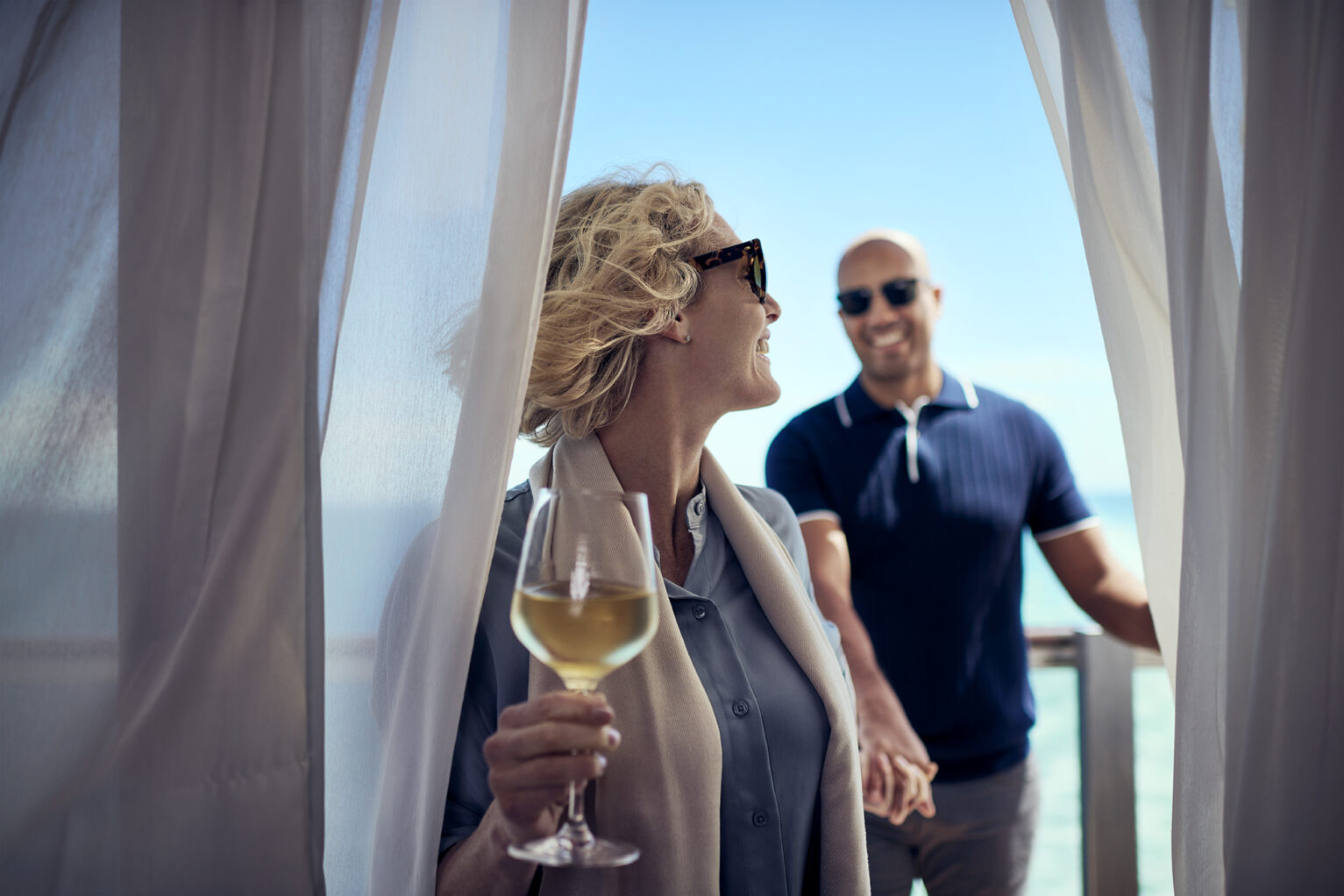 Guests on their balcony