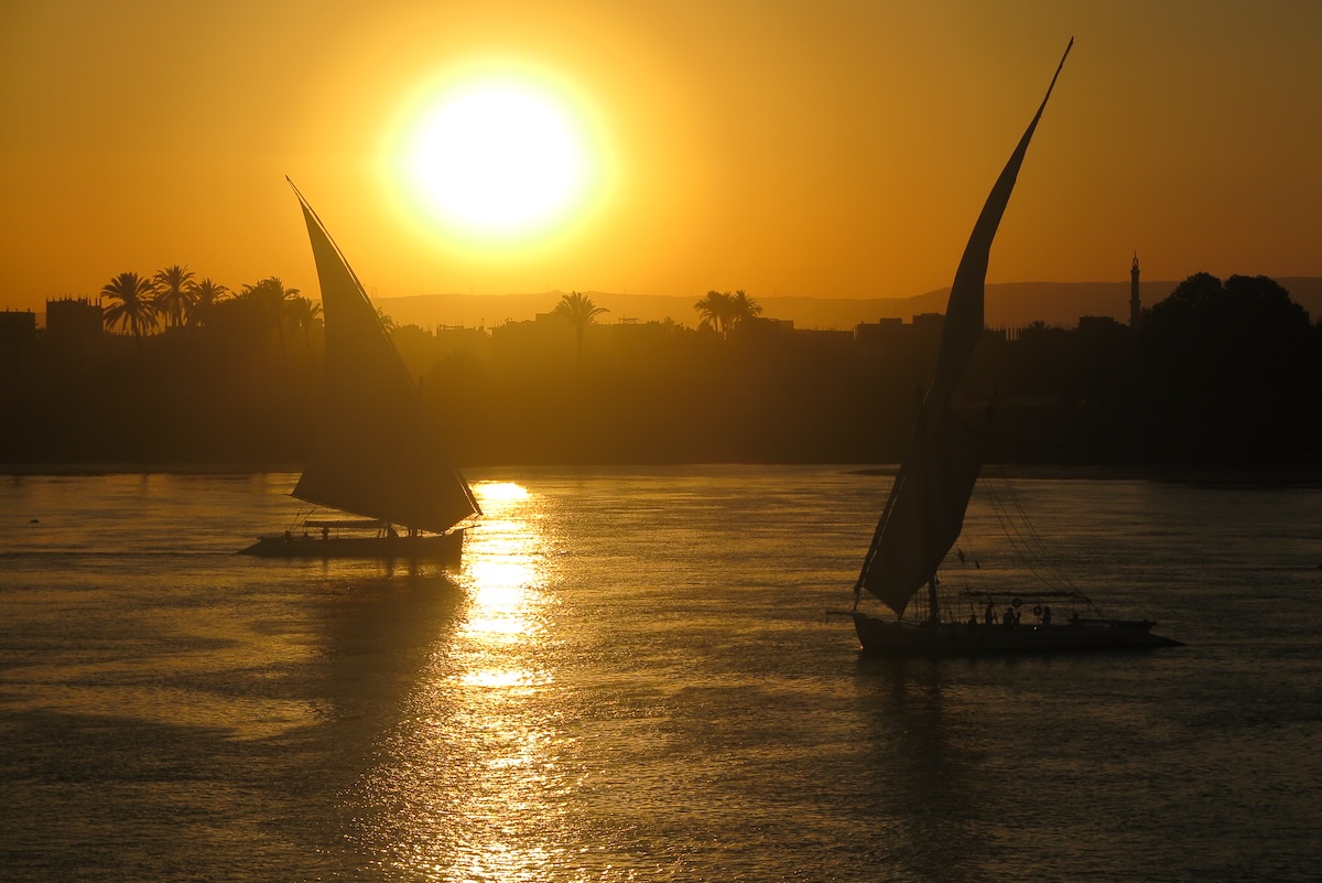 Two Feluccas at Luxor Egypt