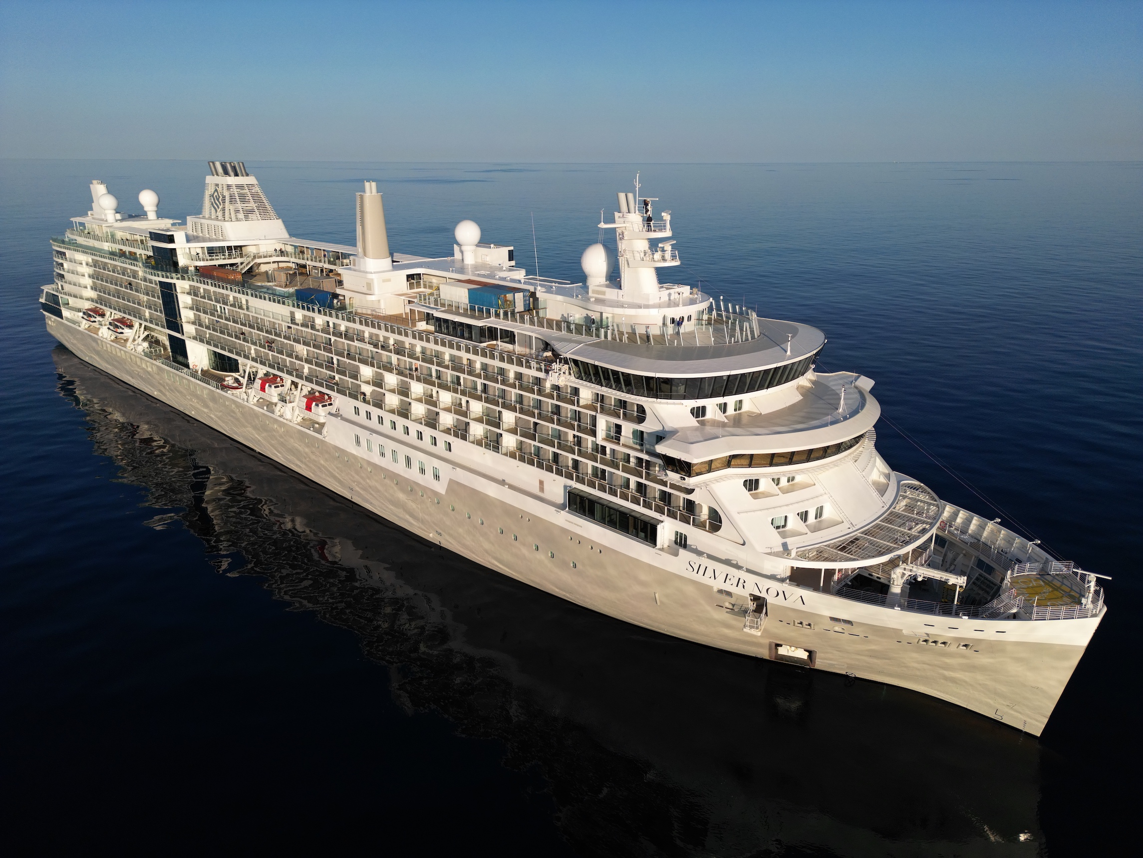 Silversea’s new Silver Nova on the open water.