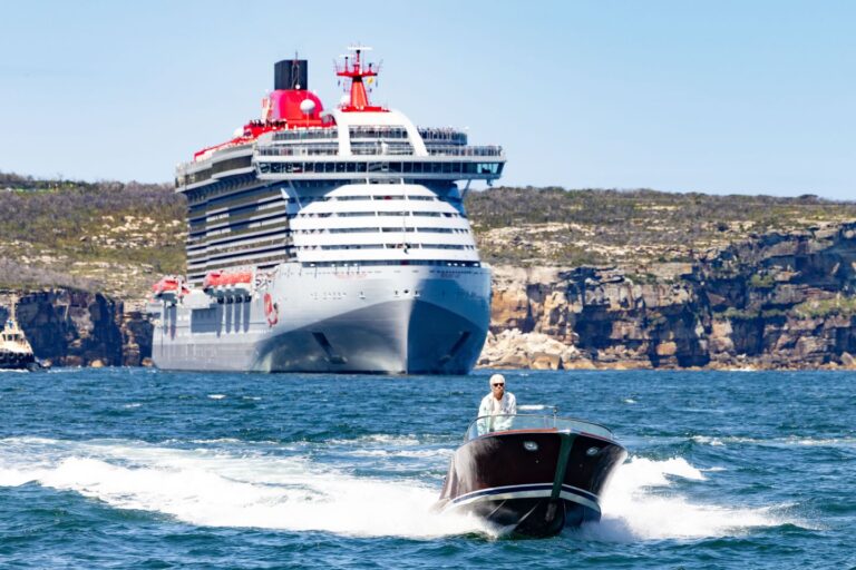 Virgin Voyages with Richard Branson sailing in Sydney Harbour