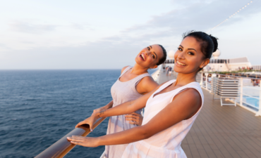 Two younger cruisers onboard a ship.