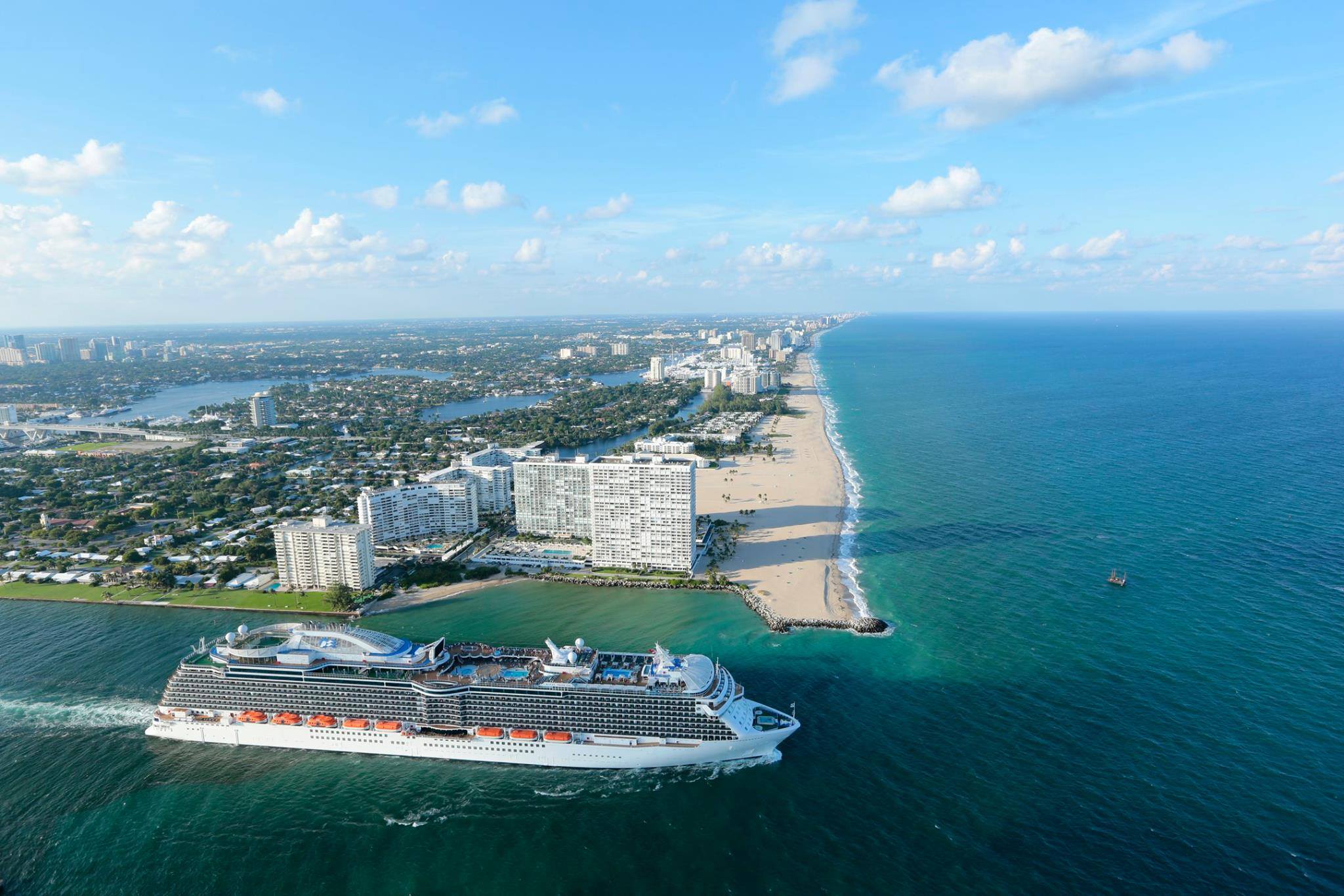 The Grand Princess in a Caribbean port.