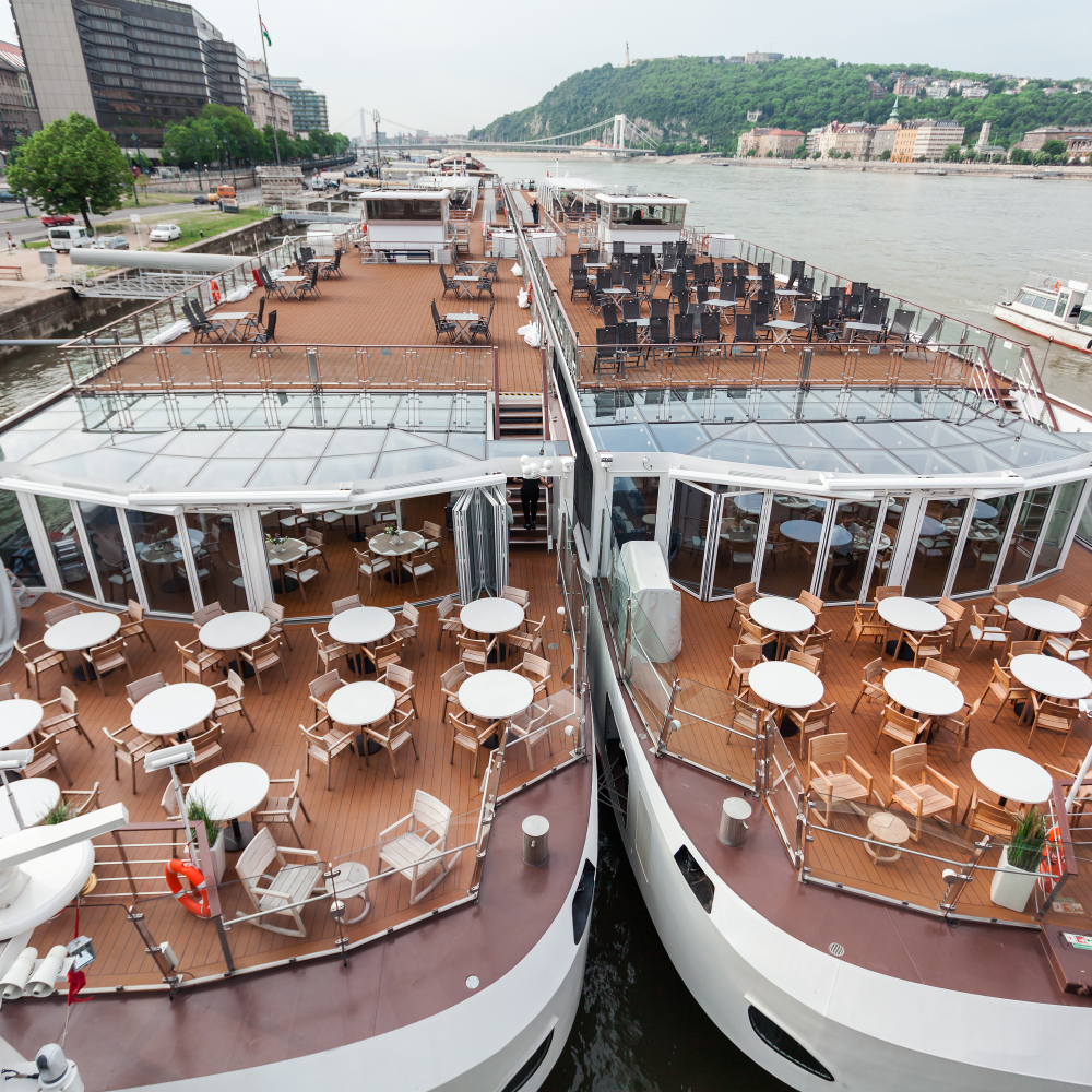 Viking river ships in  Europe