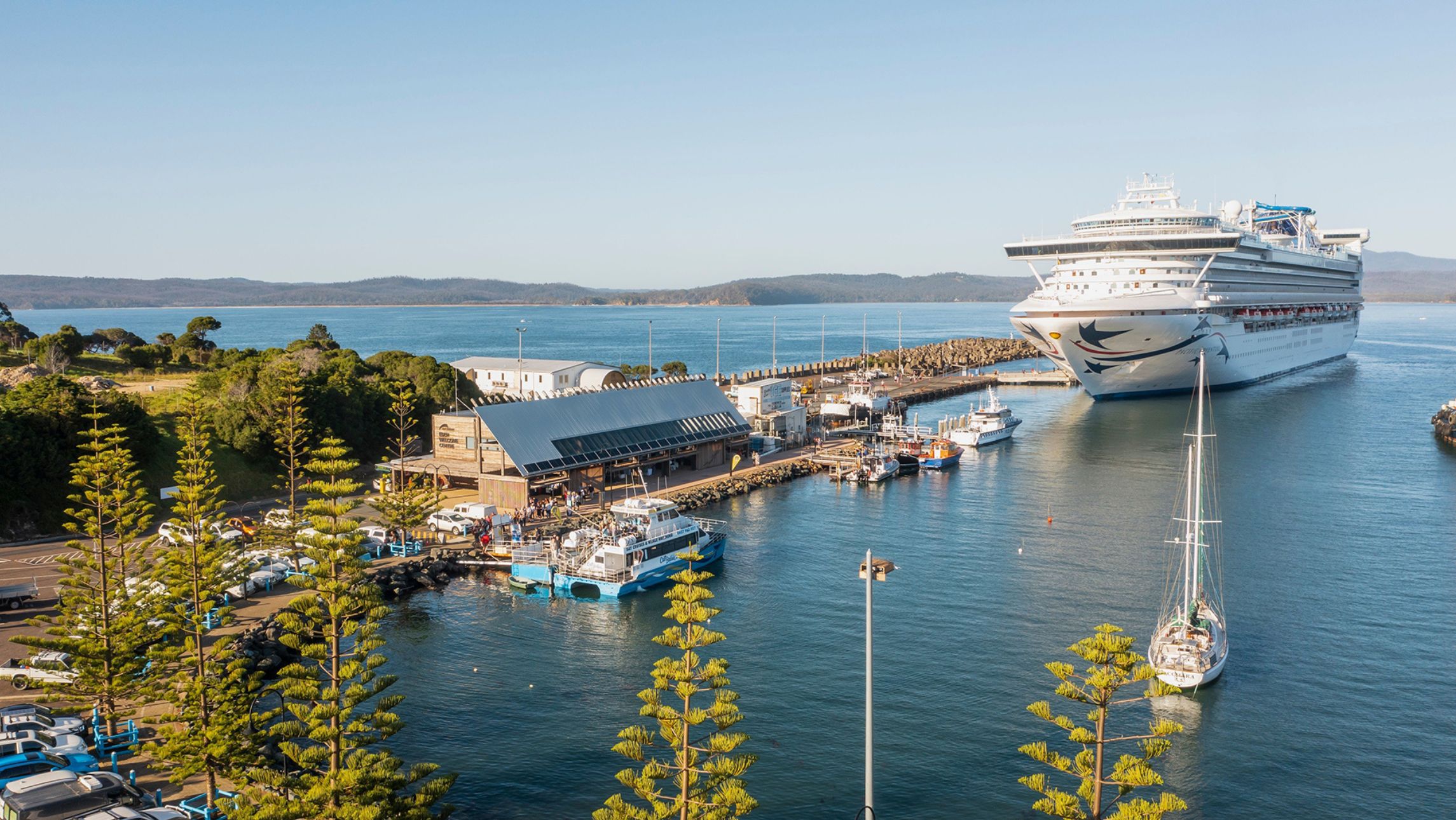 A cruise ship in the Port of Eden